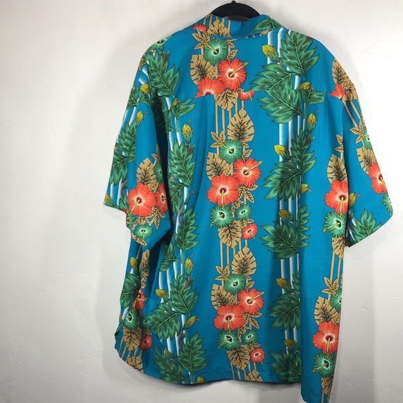 Lvish blue tropical button down shirt size 2XL - Picture 8 of 12